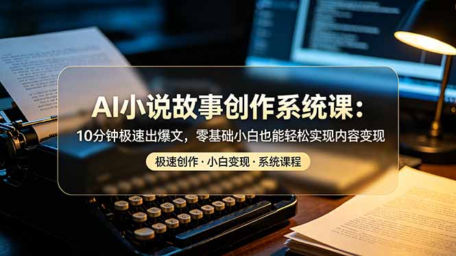（19053期）AI小说故事创作系统课：10分钟极速出爆文，零基础小白也能轻松实现内容变现-知享资源网