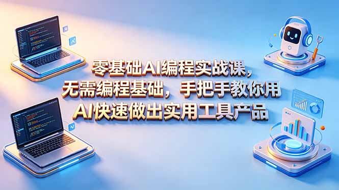 （18785期）零基础AI编程实战课-更新，无需编程基础，手把手教你用AI快速做出实用工具产品-知享资源网