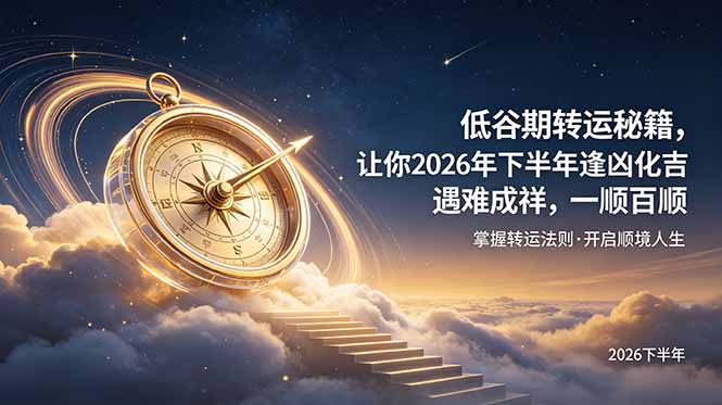 （19024期）付费文章：低谷期转运秘籍，让你2026年下半年逢凶化吉，遇难成祥，一顺百顺。-知享资源网
