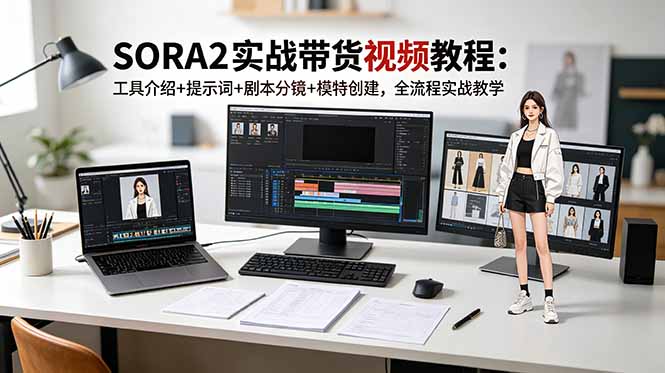 （18718期）SORA2实战带货视频教程：工具介绍+提示词+剧本分镜+模特创建，全流程实战教学-知享资源网