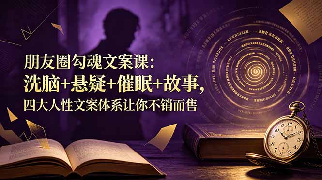 （19054期）朋友圈勾魂文案课：洗脑+悬疑+催眠+故事，四大人性文案体系让你不销而售-知享资源网