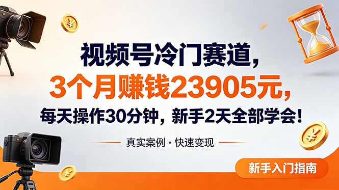 （18799期）视频号冷门赛道，3个月变现23905元，新手2天学会 每天操作30分钟！-知享资源网