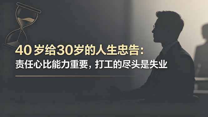 （18769期）付费文章：40岁给30岁的人生忠告：责任心比能力重要，打工的尽头是失业-知享资源网