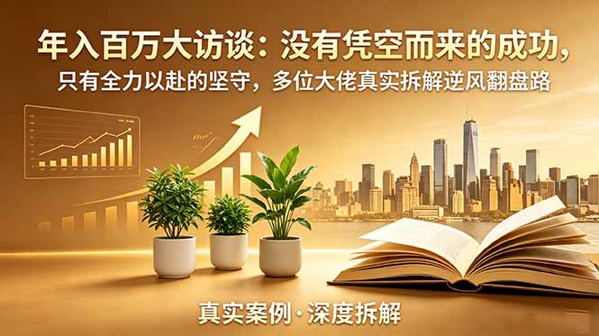 （18891期）年入百万大访谈-更新：没有凭空而来的成功，只有全力以赴的坚守，多位大佬真实拆解逆风翻盘路-知享资源网