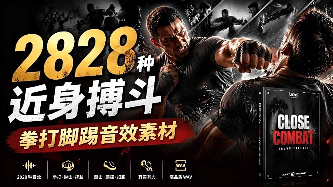 （19072期）宝藏级别音效！2828种近身搏斗拳打脚踢音效素材，全部中文分类，免解压使用  Close Combat-知享资源网