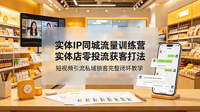 （18999期）实体IP同城流量训练营：实体店零投流获客打法，短视频引流私域锁客完整闭环教学-知享资源网