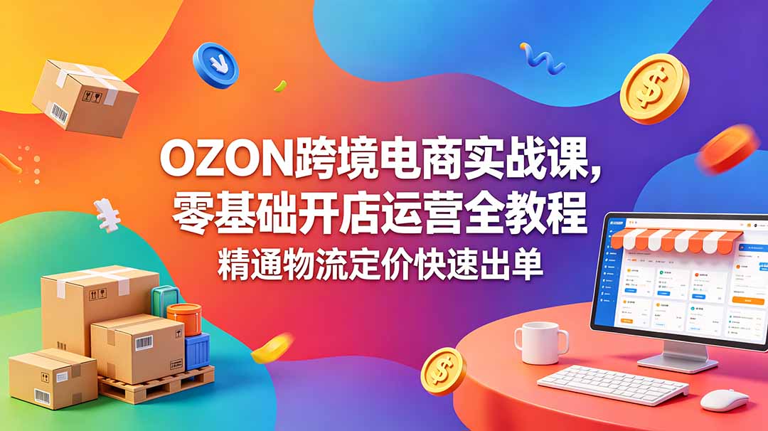 （18746期）OZON 跨境电商实战课，零基础开店运营全教程，精通物流定价快速出单-知享资源网