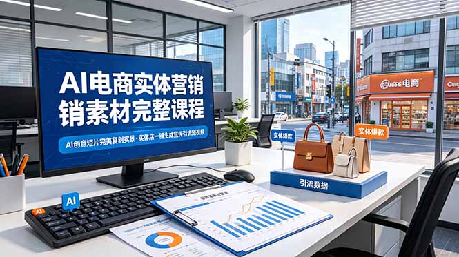 （19076期）AI电商实体营销素材完整课程，AI创意短片完美复刻实景，实体店一键生成宣传引流短视频-知享资源网