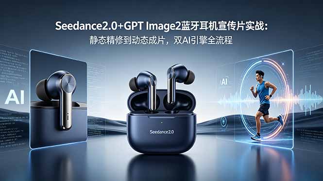 (18730期)Seedance2.0+GPT Image2蓝牙耳机宣传片实战:静态精修到动态成片,双AI引擎全流程-知享资源网