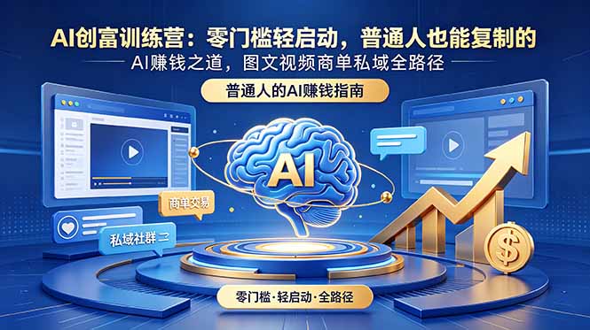 （18911期）AI创富训练营：零门槛轻启动，普通人也能复制的AI赚钱之道，图文视频商单私域全路径-知享资源网