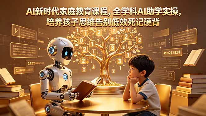 (18745期)AI新时代家庭教育课程,全学科AI助学实操,培养孩子思维告别低效死记硬背-知享资源网