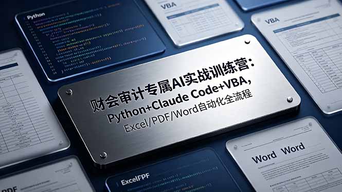 （19028期）财会审计专属 AI实战训练营：Python+Claude Code+VBA，Excel/PDF/Word自动化全流程-知享资源网