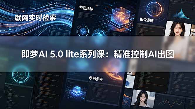 （18962期）即梦AI 5.0 lite实战课：联网实时检索+特征迁移+指令遵循+示例参考，精准控制AI出图-知享资源网