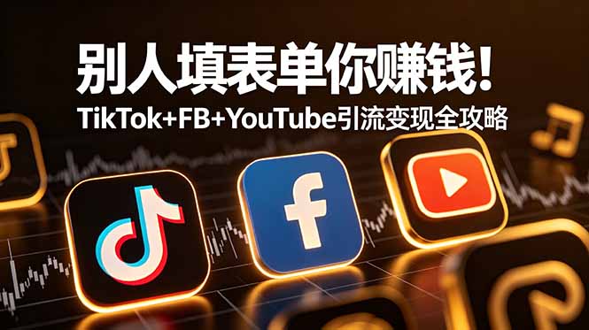 （19018期）别人填表单你赚钱！TikTok+FB+YouTube 引流变现全攻略【原创双语字幕】-知享资源网