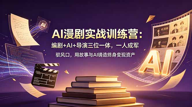 （19032期）AI漫剧实战训练营：编剧+AI+导演三位一体，一人成军 驭风口，用故事与AI铸造终身变现资产-知享资源网
