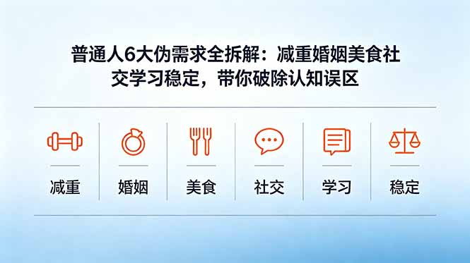 （18724期）付费文章：普通人6大伪需求全拆解：减重婚姻美食社交学习稳定，带你破除认知误区-知享资源网