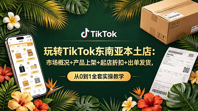 （19045期）玩转TikTok东南亚本土店：市场概况+产品上架+起店折扣+出单发货，从0到1全套实操教学-知享资源网