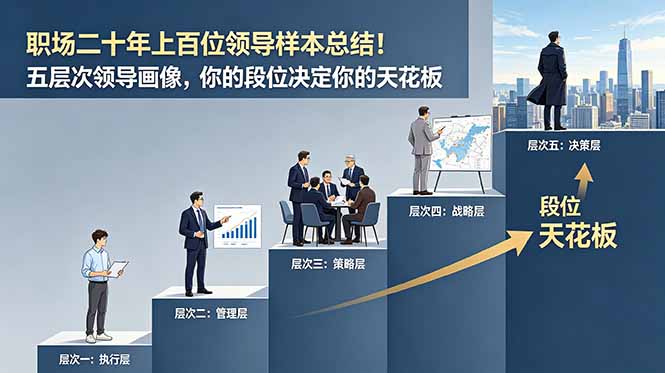 （18900期）付费文章：职场二十年上百位领导样本总结！五层次领导画像，你的段位决定你的天花板-知享资源网