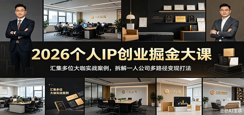 2026个人IP创业掘金大课：汇集多位大咖实战案例，拆解一人公司多路径变现打法-知享资源网