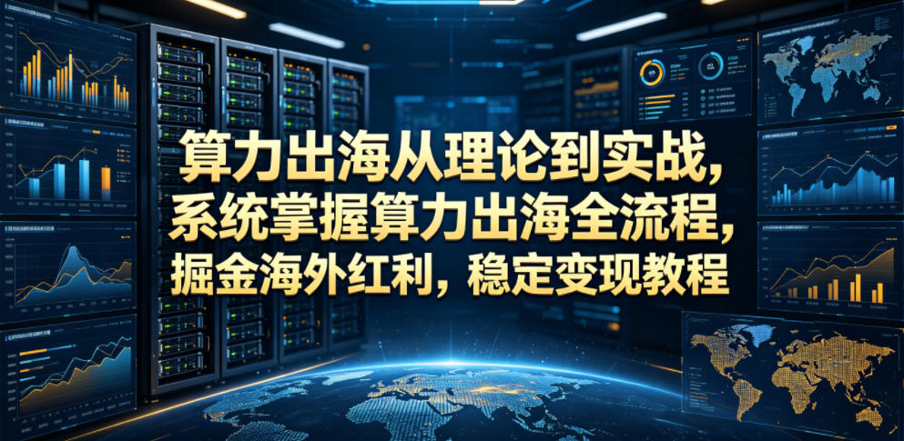 算力出海从理论到实战，系统掌握算力出海全流程，掘金海外红利，稳定变现教程-知享资源网