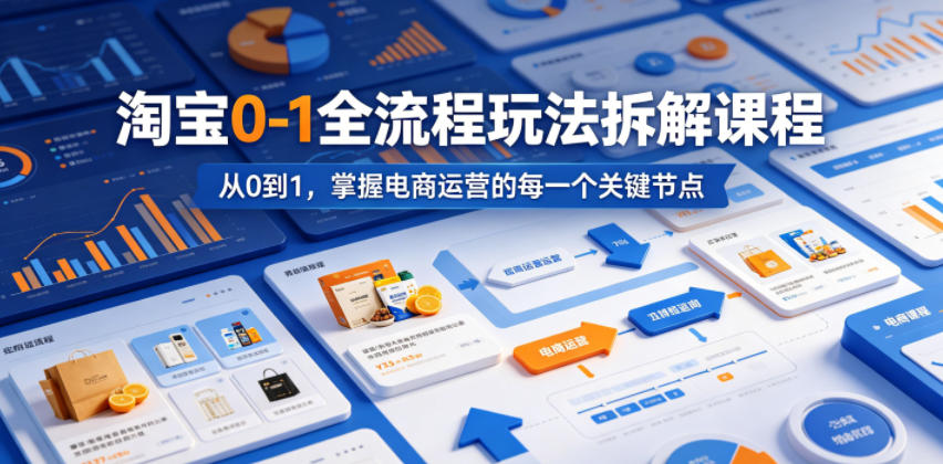 淘宝0-1全流程玩法拆解课程，从0到1，掌握电商运营的每一个关键节点-知享资源网