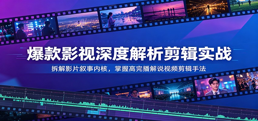 爆款影视深度解析剪辑实战：拆解影片叙事内核，掌握高完播解说视频剪辑手法-知享资源网