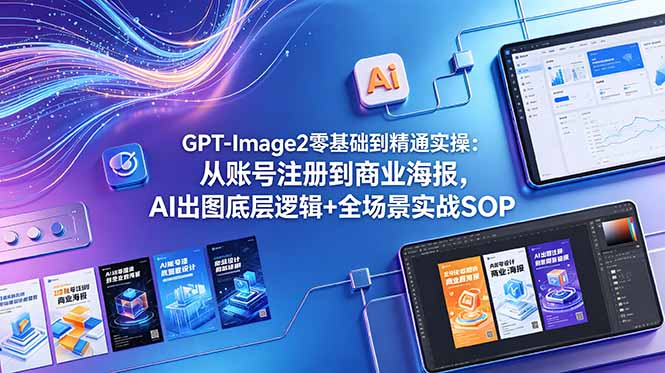 （18835期）GPT-Image2零基础到精通实操：从账号注册到商业海报，AI出图底层逻辑+全场景实战SOP-知享资源网