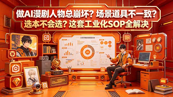 （18850期）做AI漫剧人物总崩坏？场景道具不一致？选本不会选？这套工业化SOP全解决 (更新)-知享资源网