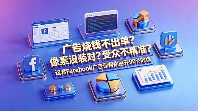 （18850期）广告烧钱不出单？像素没装对？受众不精准？这套Facebook广告课帮你避开90%的坑-原创双语字幕-知享资源网