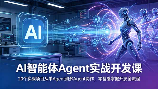 （18983期）AI智能体Agent实战开发课：20个实战项目从单Agent到多Agent协作，零基础掌握开发全流程-知享资源网