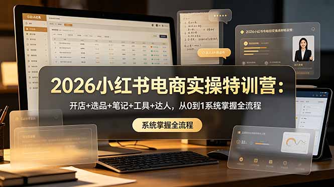 （18978期）2026小红书电商实操特训营：开店+选品+笔记+工具+达人，从0到1系统掌握全流程-知享资源网