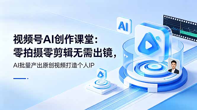（19049期）视频号AI创作课堂：零拍摄零剪辑无需出镜，AI批量产出原创视频打造个人IP-知享资源网