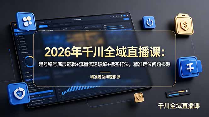 （19117期） 2026年千川全域直播课：起号稳号底层逻辑+流量流速破解+标签打法，精准定位问题根源-知享资源网