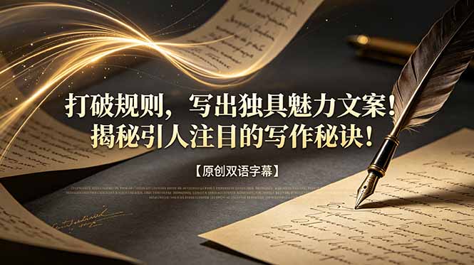 (18971期)打破规则,写出独具魅力文案!揭秘引人注目的写作秘诀!【原创双语字幕】-知享资源网