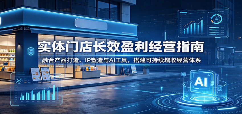 实体门店长效盈利经营指南：融合产品打造、IP塑造与AI工具，搭建可持续增收经营体系-知享资源网
