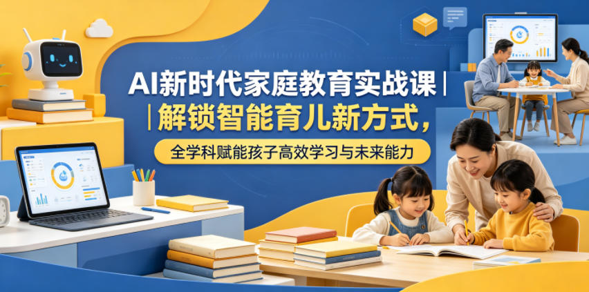AI新时代家庭教育实战课｜解锁智能育儿新方式，全学科赋能孩子高效学习与未来能力-知享资源网