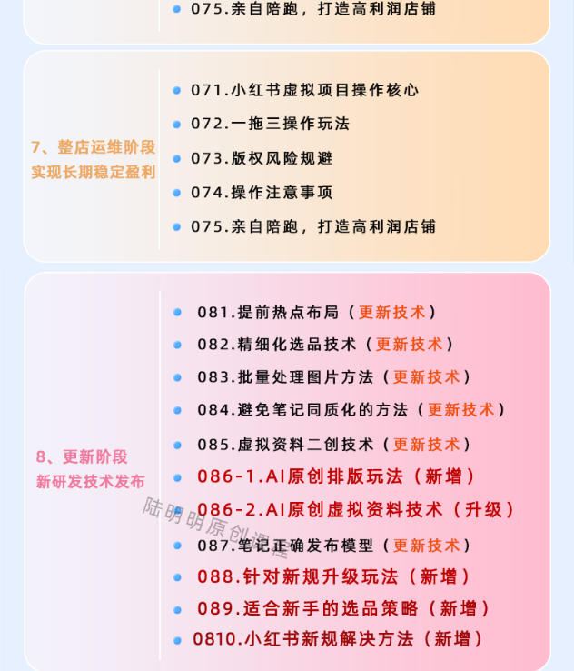 图片[6]-小红书虚拟项目特训班9.0，AI原创PPT技术全跑通，单店纯利润几个W-知享资源网