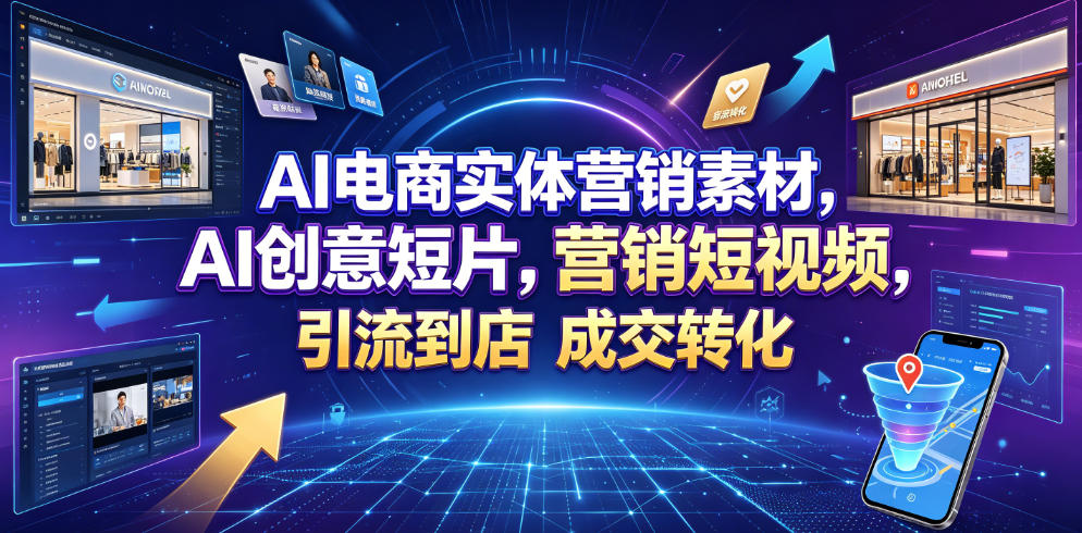 AI电商实体营销素材，AI创意短片，高效打造营销短视频，轻松引流到店，稳定提升门店客流与成交转化-知享资源网