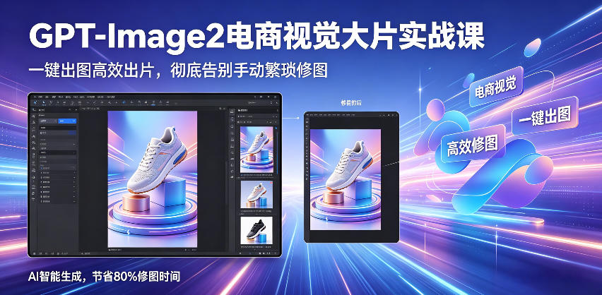 GPT-Image2电商视觉大片实战课，一键出图高效出片，彻底告别手动繁琐修图（更新）-知享资源网