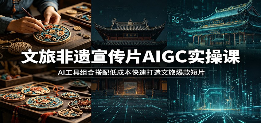 文旅非遗宣传片AIGC实操课：AI工具组合搭配低成本快速打造文旅爆款短片-知享资源网