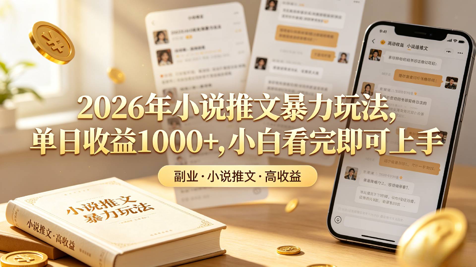 2026年小说推文暴力玩法,单日收益1000+,小白看完即可上手-知享资源网