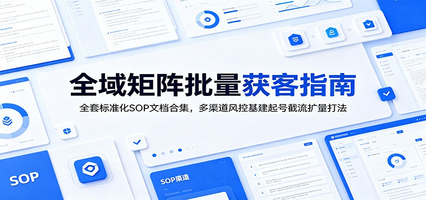 全域矩阵批量获客指南：全套标准化SOP文档合集，多渠道风控基建起号截流扩量打法-知享资源网