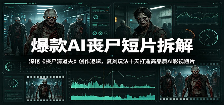 爆款AI丧尸短片拆解：深挖《丧尸清道夫》创作逻辑，复刻玩法快速打造高品质AI影视短片-知享资源网