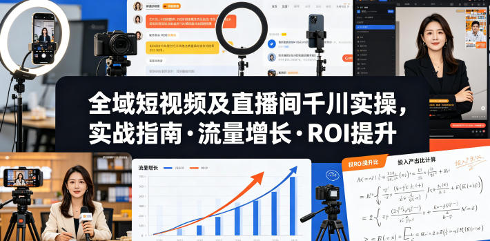 全域短视频及直播间千川实操，实战指南·流量增长·ROI提升（更新）-知享资源网