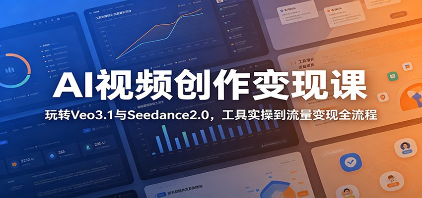 AI视频创作变现课：玩转Veo3.1与Seedance2.0，工具实操到流量变现全流程-知享资源网
