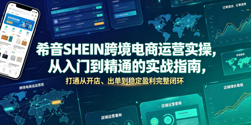 希音SHEIN跨境电商运营实操，从入门到精通的实战指南，打通从开店、出单到稳定盈利完整闭环-知享资源网