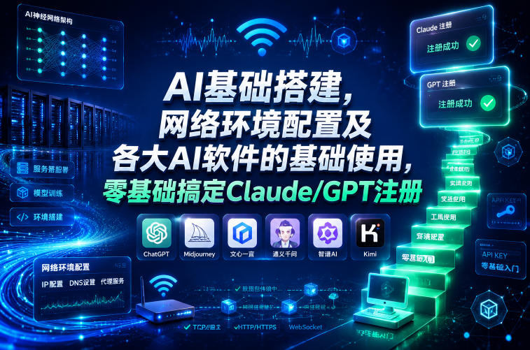 AI基础搭建，网络环境配置及各大AI软件的基础使用，零基础搞定Claude/GPT注册-知享资源网