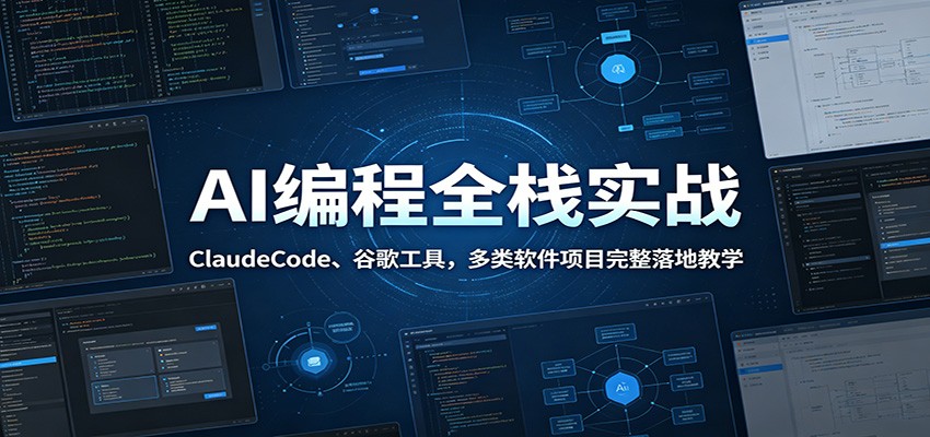 AI编程全栈实战：ClaudeCode、谷歌工具，多类软件项目完整落地教学-知享资源网