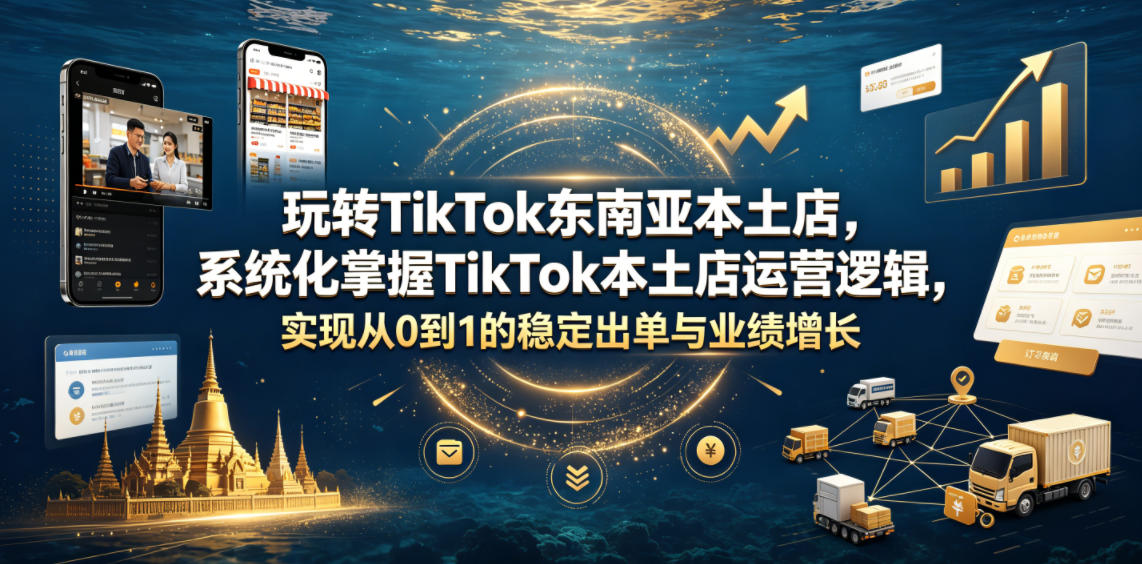 玩转TikTok东南亚本土店，系统化掌握TikTok本土店运营逻辑，实现从0到1的稳定出单与业绩增长-知享资源网