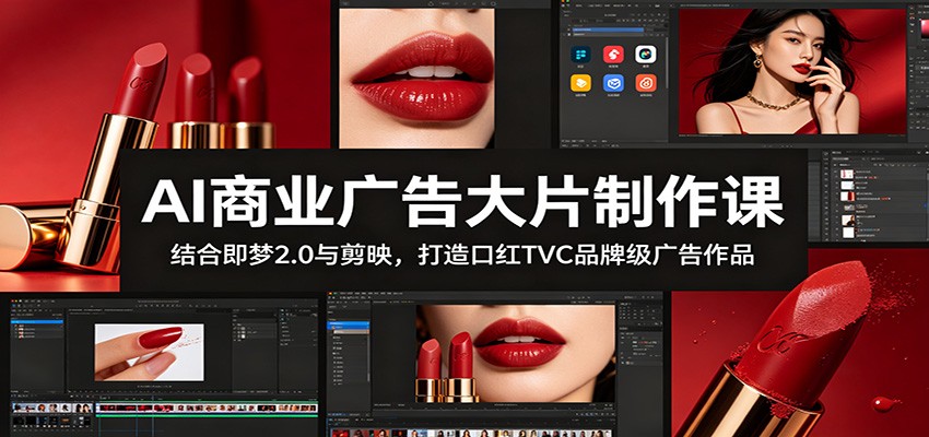 AI商业广告大片制作课：结合即梦2.0与剪映，打造口红TVC品牌级广告作品-知享资源网